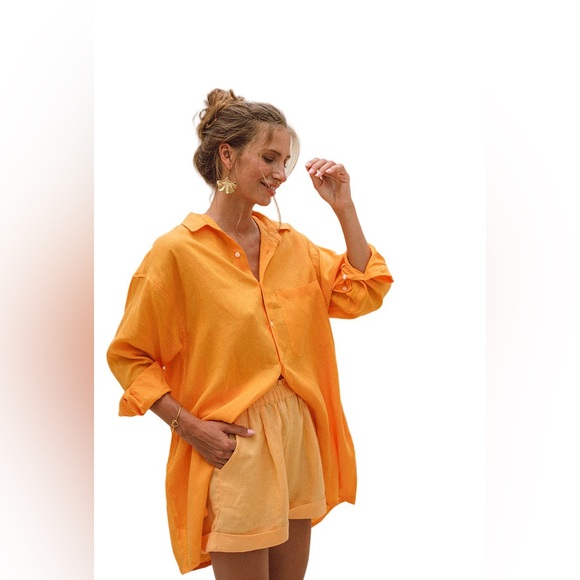 ROVE Tops - ROVE Summer linen Shirt Dress-NWOT